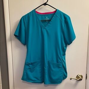 Med Couture Teal Short Sleeve Scrub Top